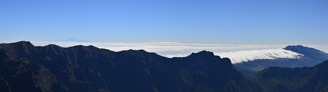 Passat clouds covering the forest of Cumbre Nueva,