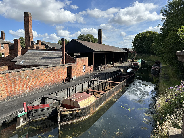 Dudley Canal seen from Canal Street Bridge, Black Country Museum.