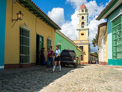 Street View of the bell tower of the Iglesia y Convento de San Francisco, Trinidad, Cuba