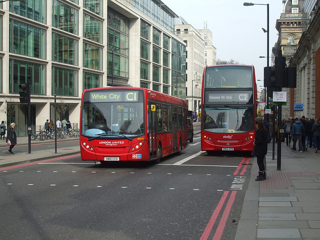 London United DE107 and Abellio 2486 - 11 Mar 2017