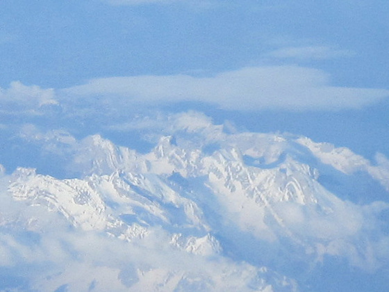 View from plane over the Dolomites