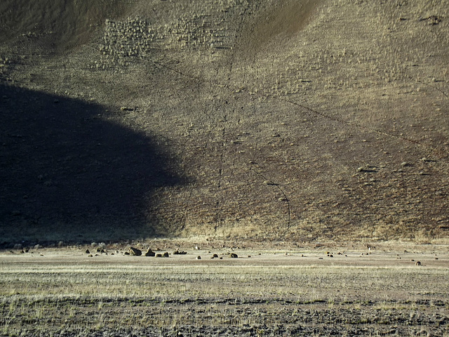 Rockfall below the ridge