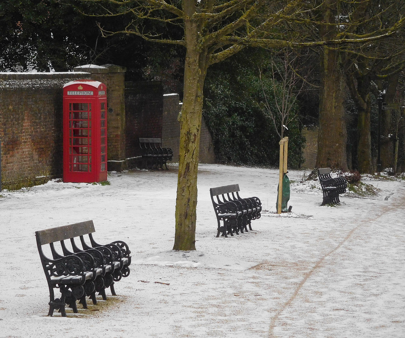 Benches and snow