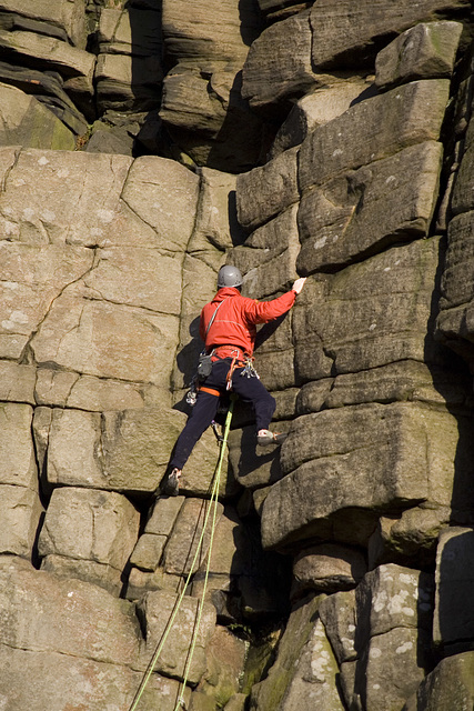 Climbing on Stanage 2