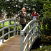 Wet Afternoon in March-Visitors on Japanese Bridge