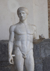 Detail of the Doryphoros by Polykleitos in the Naples Archaeological Museum, July 2012