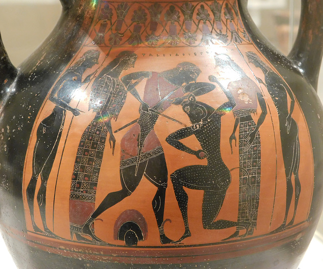 Detail of a Terracotta Amphora Signed by Taleides in the Metropolitan Museum of Art, March 2018