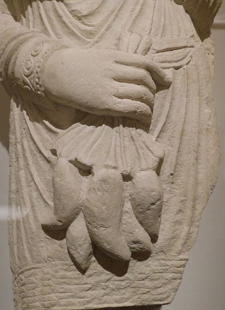 Detail of a Relief of a Banquet Attendant Carrying Fruit and Vegetables in the Metropolitan Museum of Art, June 2019