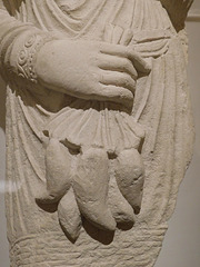 Detail of a Relief of a Banquet Attendant Carrying Fruit and Vegetables in the Metropolitan Museum of Art, June 2019