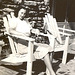 Betty Parkes, a Coke and a smile. Seated in a venerable (at least from an American perspective) Adirondack style chair, at Oakwood Acres Stables, Lynchburg, Tennessee,1940. Submitted to the VPTP for the Furniture theme.