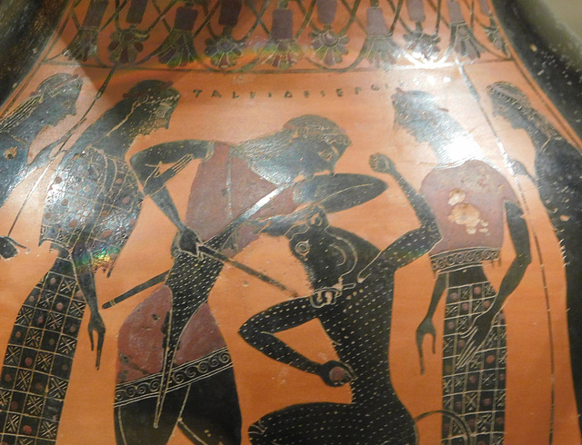 Detail of a Terracotta Amphora Signed by Taleides in the Metropolitan Museum of Art, March 2018