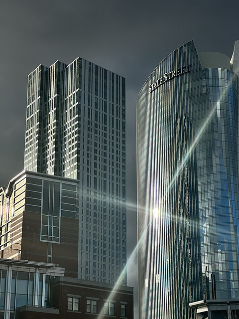 Boston Tower and Dark Clouds