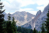 Blick vom Wanderweg zu den Ritwiesen auf die Berge im Val de Fanes (5 Notes)