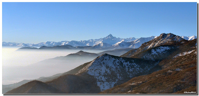 Piedmont plain under the fog