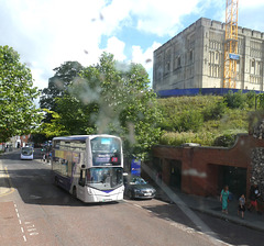 First Eastern Counties 36564 (BK73 AHU) passing in Norwich Castle - 26 Jul 2024 (P1180837)