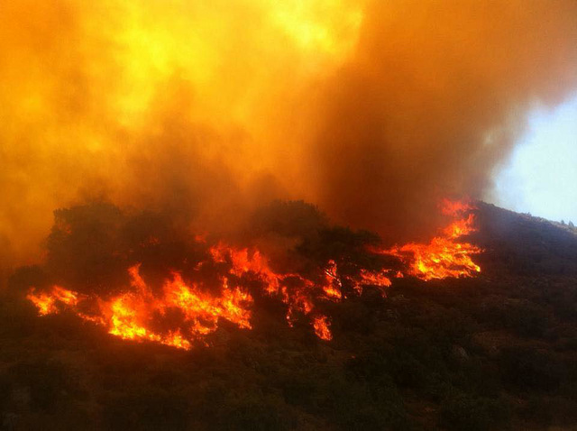 Fire was going over the mountains