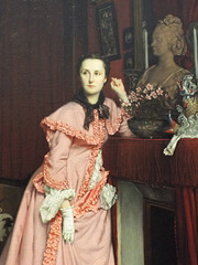 Detail of the Portrait of the Marquise de Miramont by Tissot in the Getty Center, June 2016