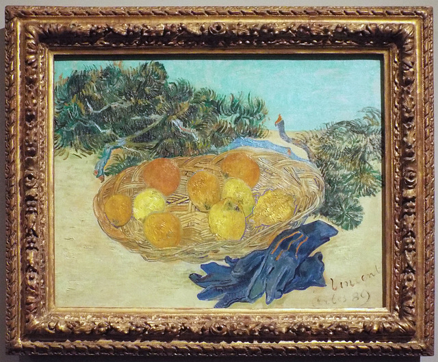 Still Life of Oranges and Lemons with Blue Gloves by Van Gogh in the Metropolitan Museum of Art, July 2023