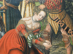 Detail of The Martyrdom of St. Barbara by Cranach in the Metropolitan Museum of Art, February 2019