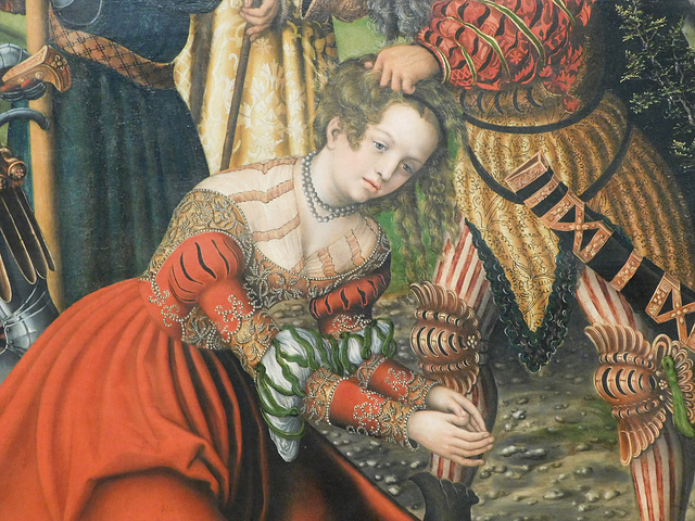 Detail of The Martyrdom of St. Barbara by Cranach in the Metropolitan Museum of Art, February 2019