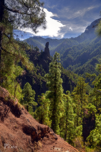 La Palma - Isla Verde, Roque Idafe in Nationalpark Caldera de Taburiente