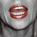 Black, white, red. My mouth