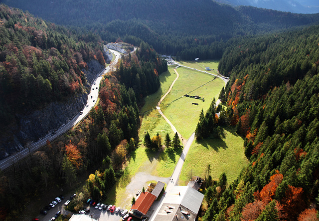 Blick von der Hängebrücke