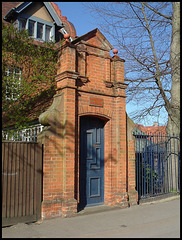 Red House with a blue door