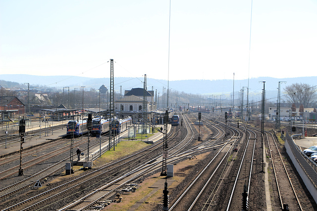 Blick auf den Bahnhof Bebra....