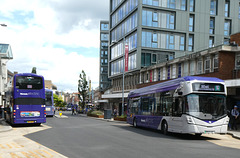 First Eastern Counties electric buses in Norwich - 26 Jul 2024 (P1180900)