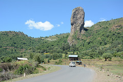 Ethiopia, Rock Finger over the Road