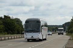 Ambassador Travel (National Express contractor) 214 (BV19 XRA) on the A11 at Barton Mills - 3 Jul 2020 (P1070065)