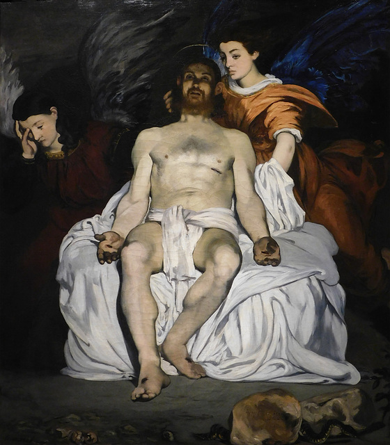 Detail of Dead Christ with Angels by Manet in the Metropolitan Museum of Art, December 2023