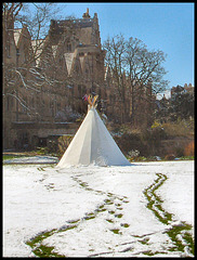 tipi in the snow