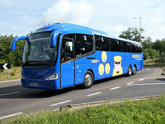 Back on the road again!! Freestones Coaches (Megabus contractor) YN14 FVR at Barton Mills - 3 Jul 2020 (P1070056)