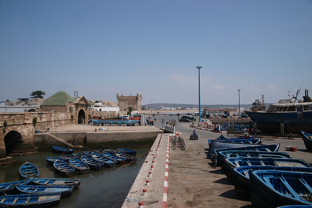 Fishing Boats In Front Of Essaouira Citadel