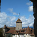 Durchblick auf den Turm von Schloss Murten