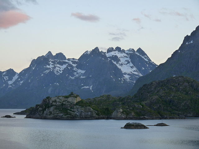 Leaving Trollfjord at Midnight