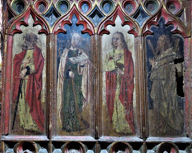 widecombe in the moor church, devon , c16 rood screen dado (1)