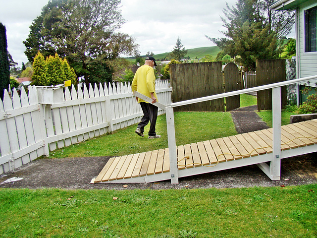 Wout building our ramp