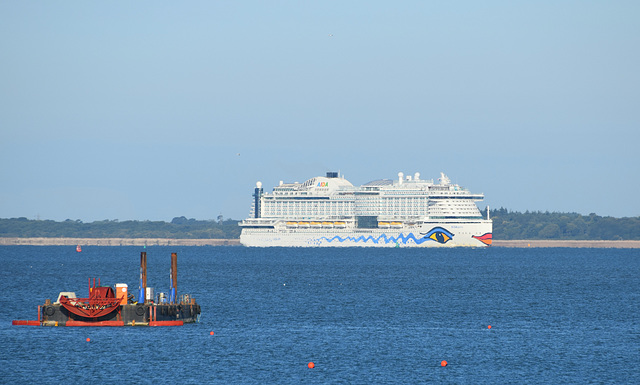 AIDAperla approaching Southampton - 15 July 2019