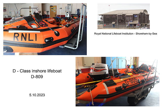 Shoreham-by-Sea RNLI D-class Lifeboat D-809 - 5 10 2023