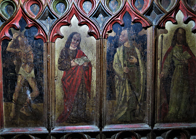 widecombe in the moor church, devon , c16 rood screen dado (7)