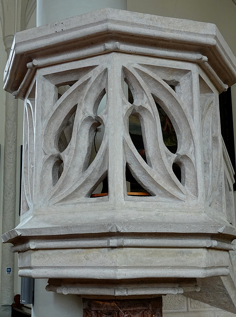 Elegant carved stone pulpit
