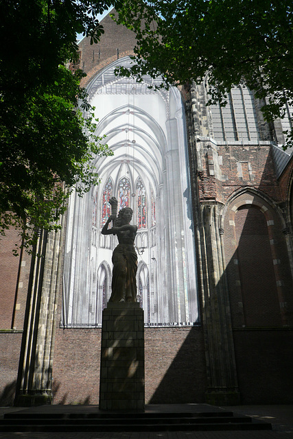 Statue In Front Of The Domkerk