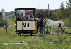 Historische Pferdebahn auf Spiekeroog