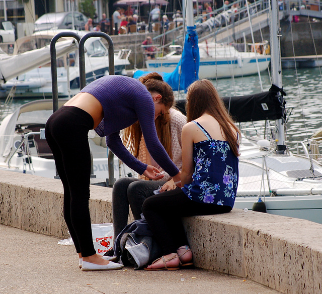 Three Girls Crabbing
