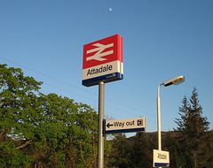 Spring moon over Attadale station