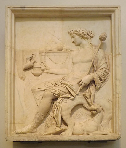 Relief with Seated Dionysos in the Naples Archaeological Museum, July 2012