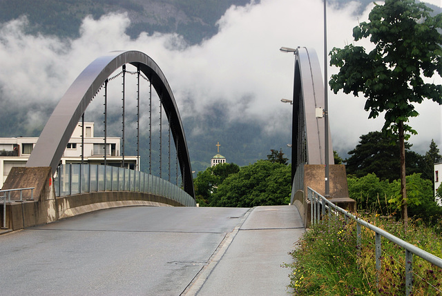 Fences on a bridge at Chur, Switzerland.